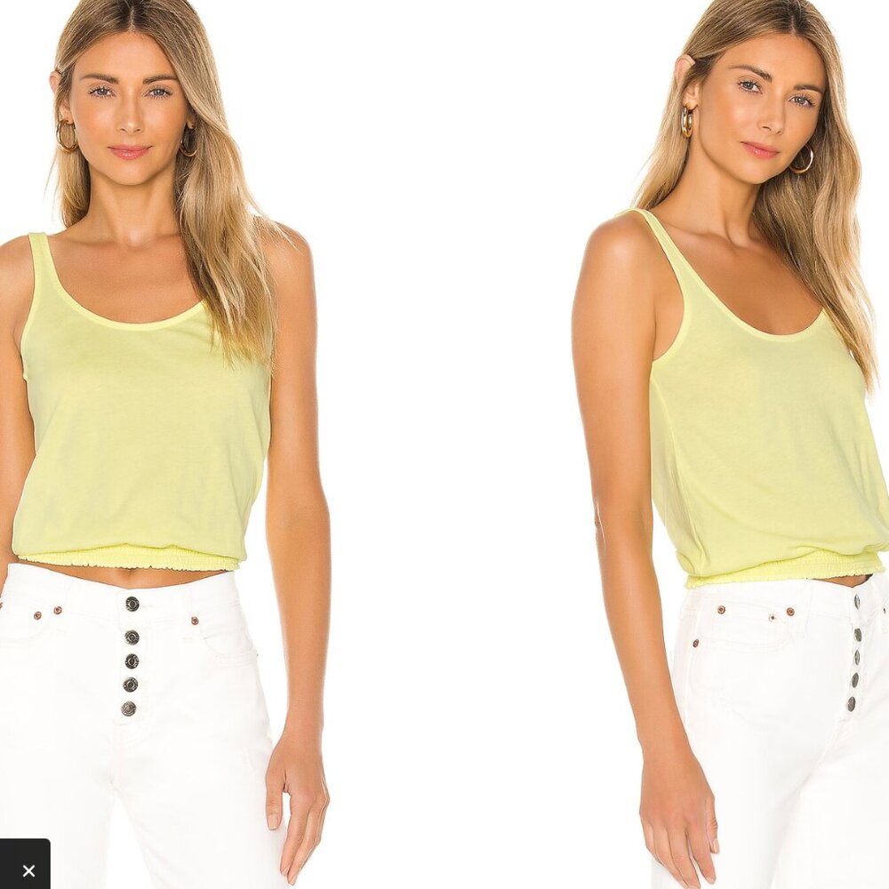 REVOLVE x Bobi Smocked Jersey Tank in Zest Yellow Sz XL